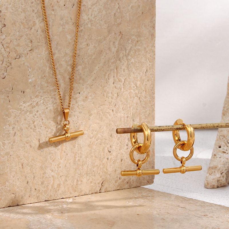 Collana con ciondolo a forma di catena cubana, con ciondolo a forma di cerchio in acciaio inossidabile, stile di nicchia, alla moda e alla moda._voghion.com