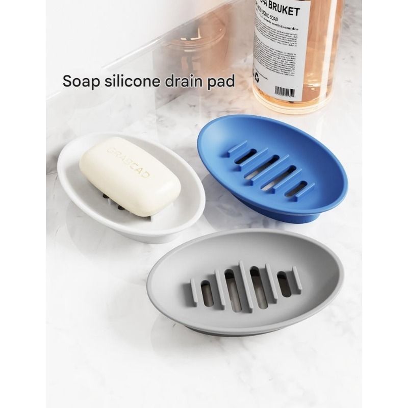 Portasapone di lusso in silicone con drenaggio | Portasapone antiscivolo ad asciugatura rapida | Portasapone antimuffa per bagno e cucina_voghion.com