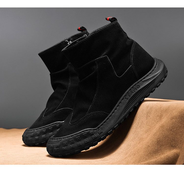 Höga Martin-stövlar för höstens nya arbetskläder, trendiga och mångsidiga halkfria, slitstarka och avslappnade arbetsskyddsskor_voghion.com