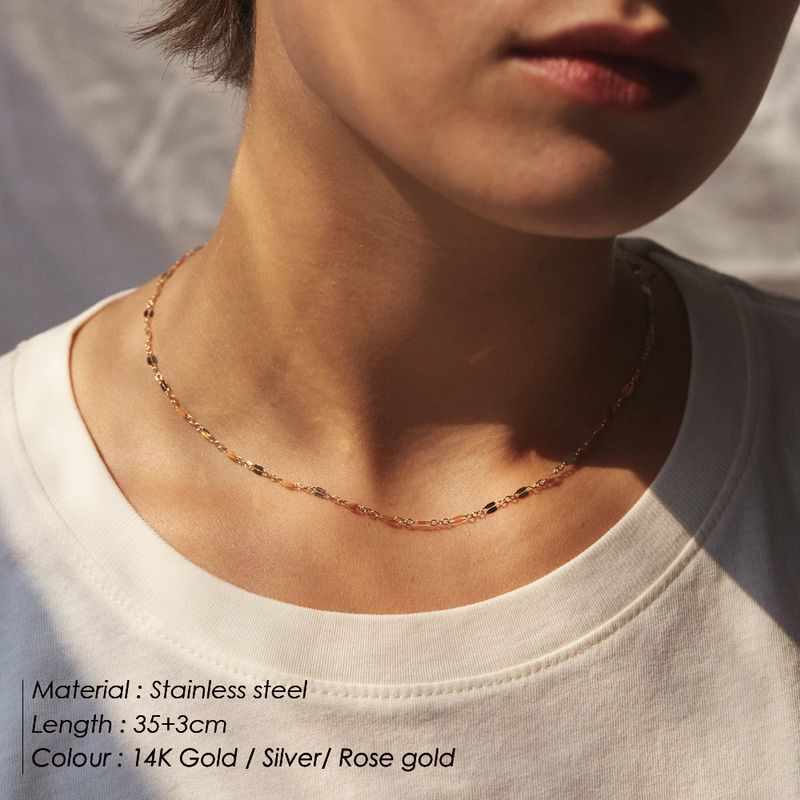 Ventes chaudes e-Manco DIY multicouche pour pendentif en acier inoxydable pour femmes chaîne collier ras du cou_voghion.com