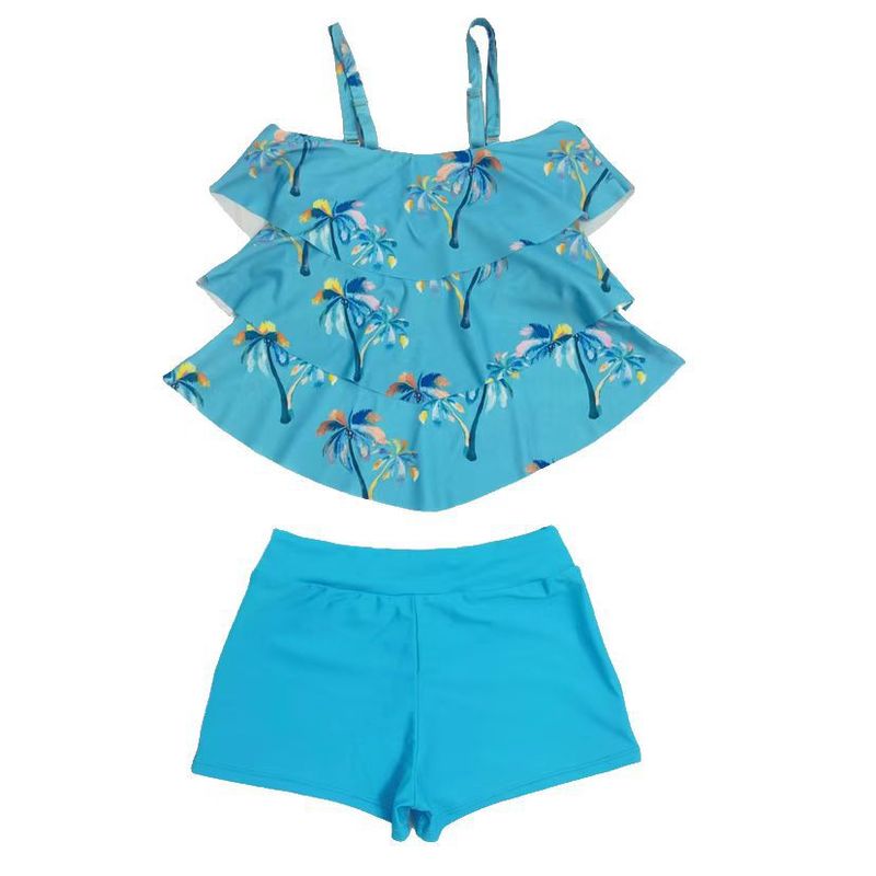 Maiô comercial de roupas femininas com babados, maiô conservador, cueca boxer, maiô tankini, tamanho grande, cor gradiente_voghion.com