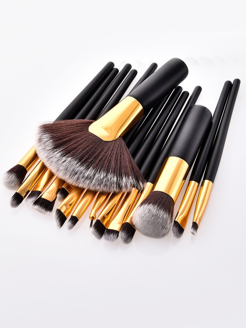 15 new large black professional makeup brush set_voghion.com