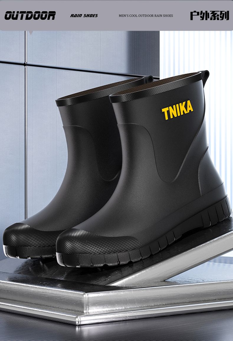 Scarpe da cuoco da uomo, punta tonda, stivali da pioggia slip-on da uomo, basse, impermeabili, facili da pulire, scarpe da lavoro da uomo antiscivolo_voghion.com