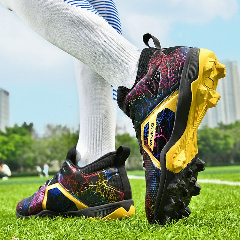 Men's Soccer Rugby Shoes, Baseball Shoes With Full Super Movable Surface + MD Rubber Sole_voghion.com
