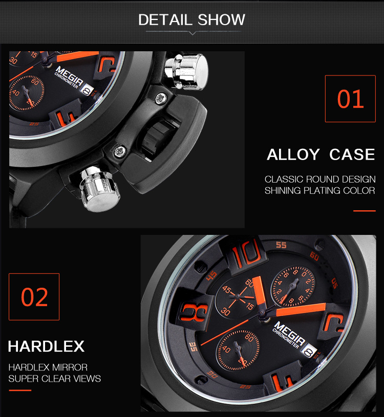 Black Silicone Quartz Luxury Sport Military Wrist es Men Waterproof Clock Chronograph Large Dial e_voghion.com