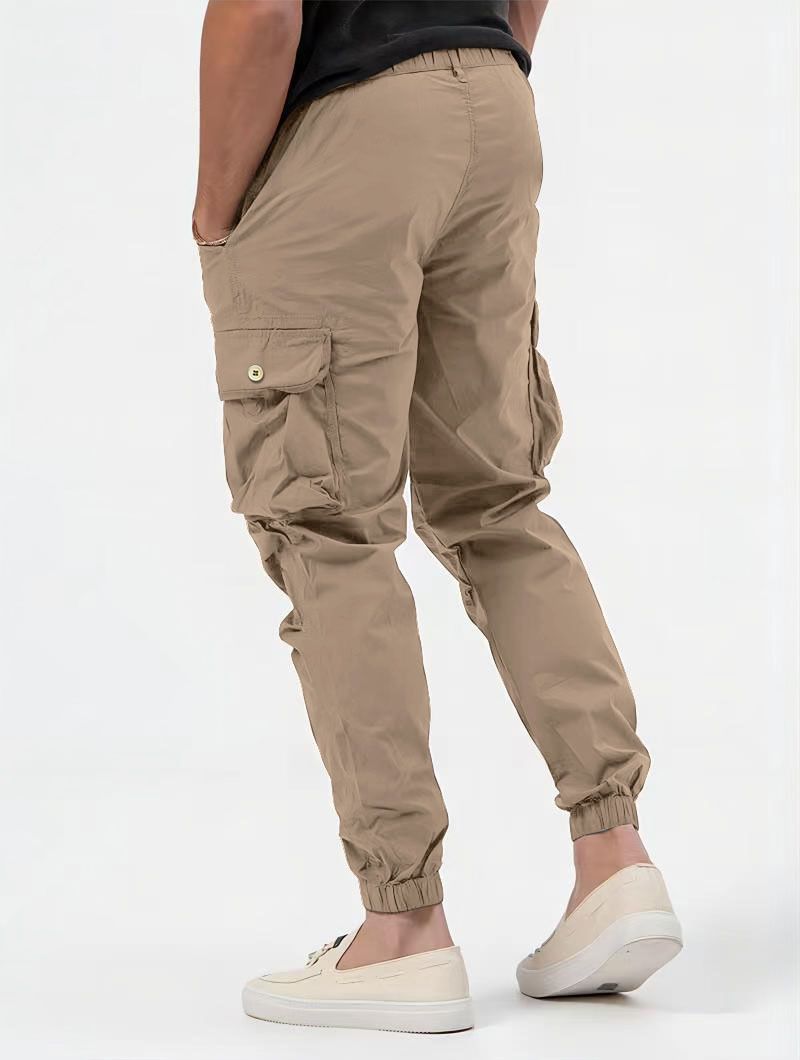 Men's Clothing Three Dimensional Bag Woven Cargo Pants Tie Belt Leggings Casual Pants Solid Color Men's Pants_voghion.com