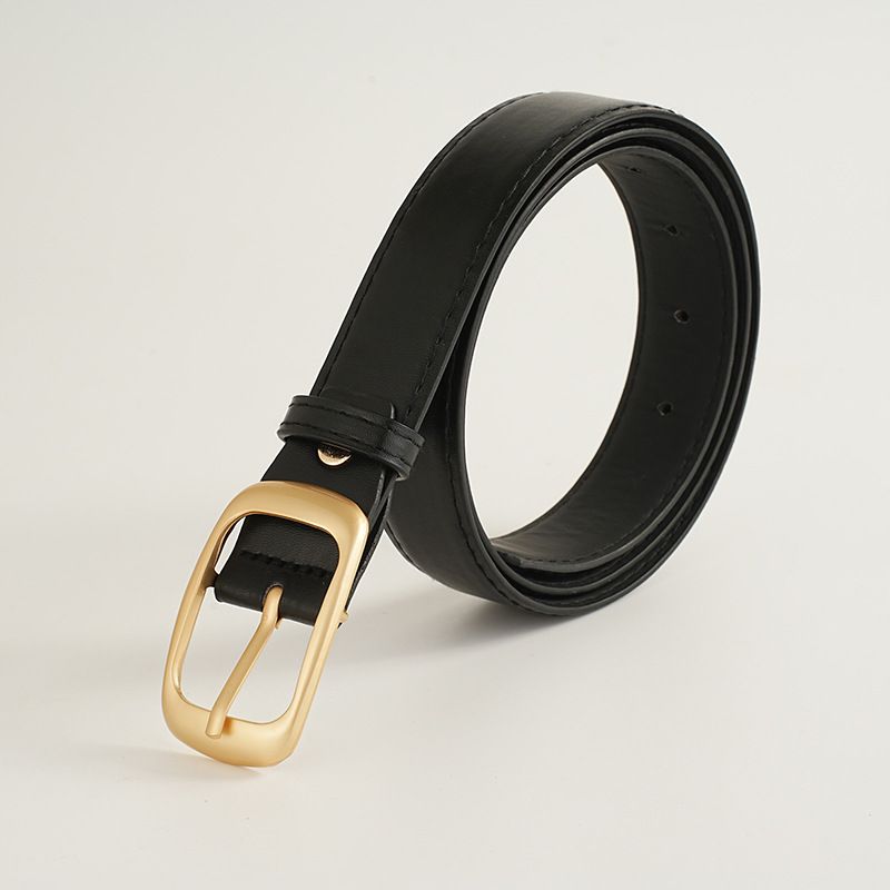 2024 Sommer Damen Leder Dornschließe Nischendesign Vielseitiger dekorativer Jeans-Taillengürtel_voghion.com