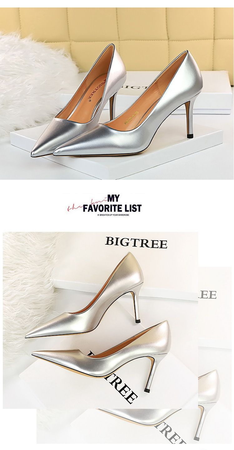 BIGTREE Shoes Glossy Patent Leather Women's Pumps Professional OL High Heels Stiletto Ladies Shoes Plus Size 43 All-match Heels_voghion.com