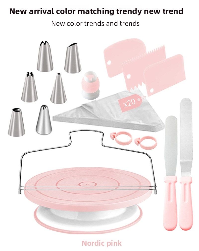 Set di 36 utensili per la preparazione di torte di compleanno, giradischi per torte_voghion.com