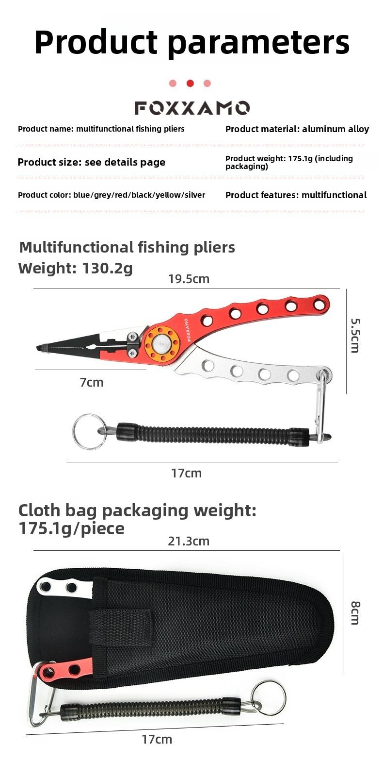 Pinces de pêche en alliage d'aluminium, pinces Luya, coupe-fils de pêche en acier tungstène à longue bouche, appâts pour leurres, outils de décrochage à boucle ouverte,_voghion.com