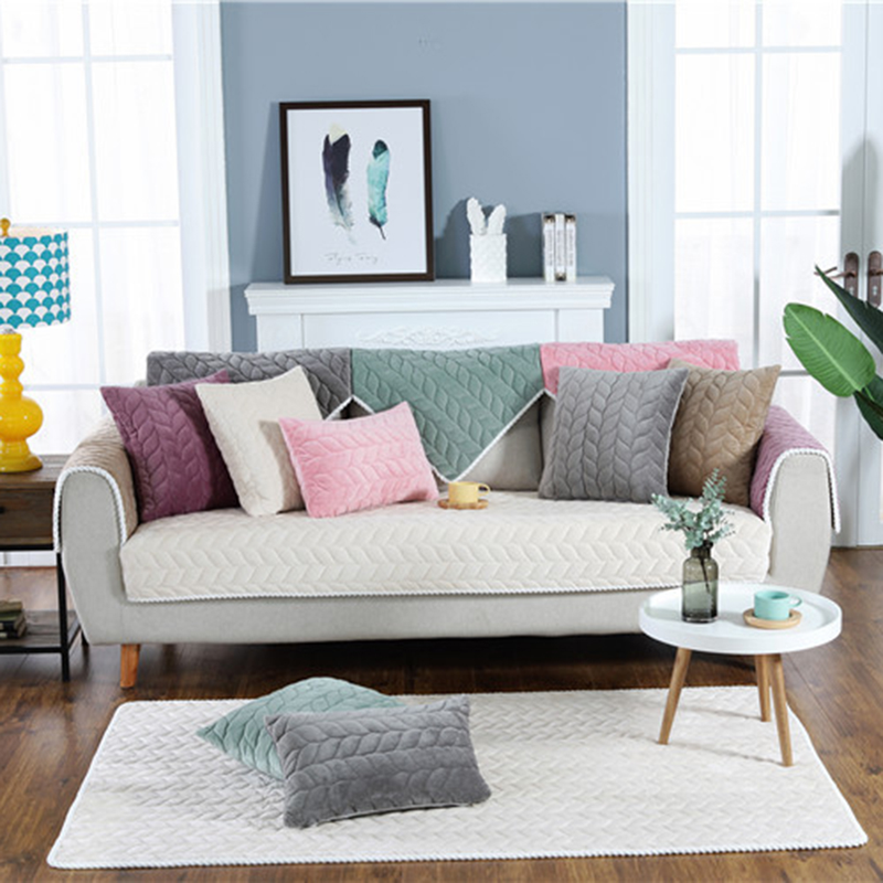 Myk sofa Sofa deksel Sklibestandig teppe Teppe Pute Gulvmatte Hjem setepute_voghion.com