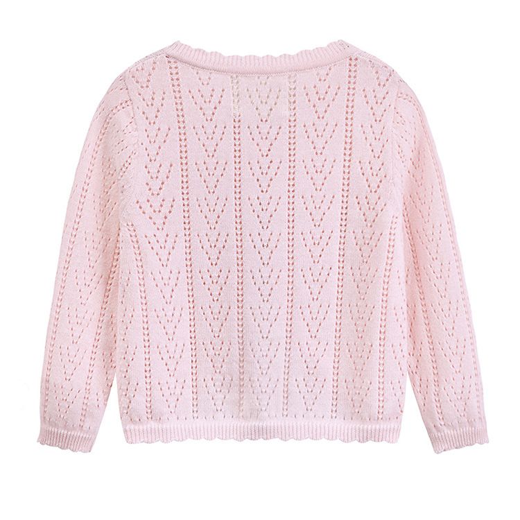 Baumwollstrickjacke für Mädchen mit einem Knopf – Weiche, dünne Sommerjacke für Kleinkinder und Kinder (Weiß/Rosa/Gelb) – Größen 80–120 cm_voghion.com