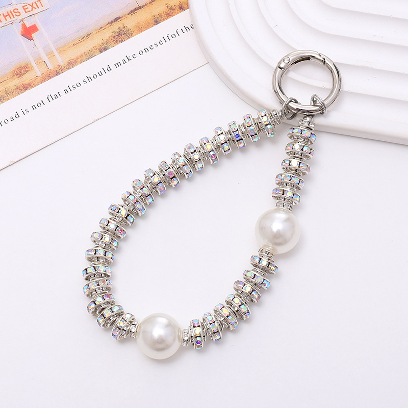 Catena per cellulare in stile leggero e lussuoso con diamanti incrostati, custodia per cellulare, ciondolo, cordino per cellulare in argilla con anello di perforazione, corda anti-smarrimento per cellulare_voghion.com