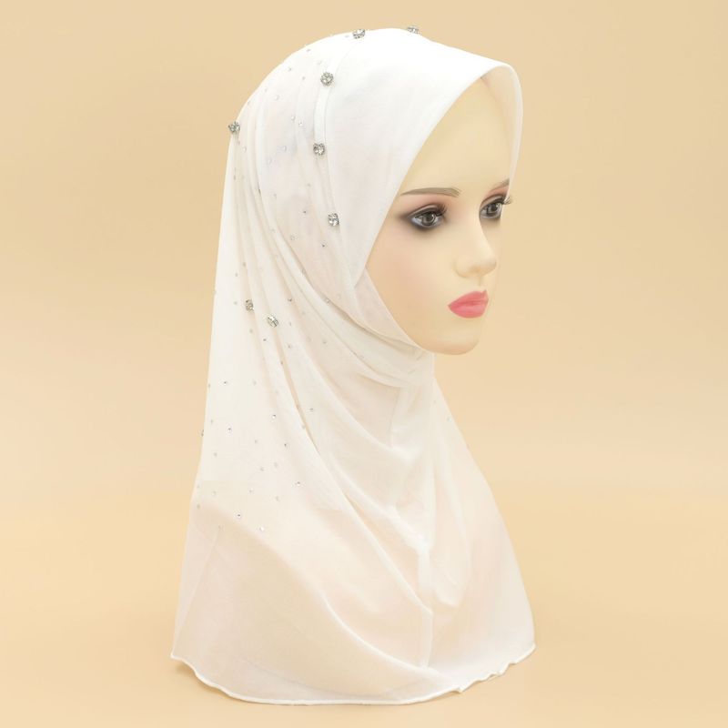 Vrouwen Hijab hete verkoop vrouwen effen kleur chiffon nagel diamant hete diamant sterren zachte rand pullover hoofddoek sjaal_voghion.com