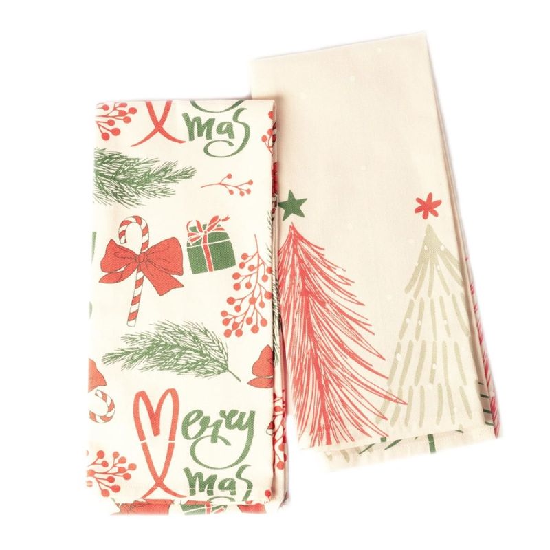 Cucina 18x28 pollici di asciugamani 100 pezzi Set di asciugamani Merry Red per piatti e stoviglie 2 verde ciliegia stampato Natale Tow Cucina Asciugatura_voghion.com