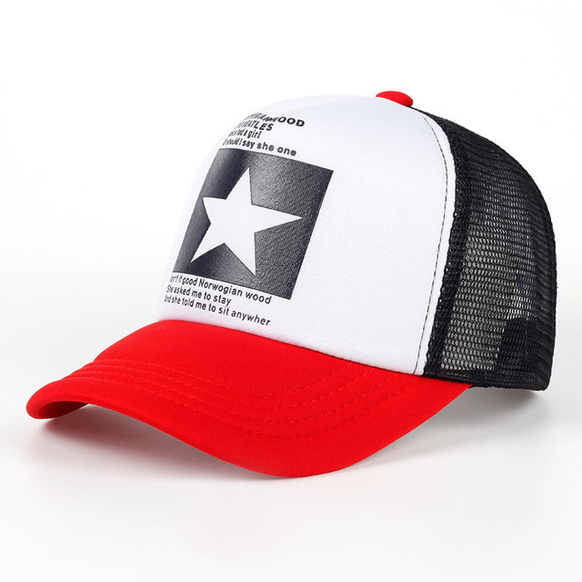 Nuovo berretto da baseball stampato a stella a cinque punte primavera estate berretti netti traspiranti uomo donna cappello da sole all'aperto cappello selvaggio regolabile_voghion.com