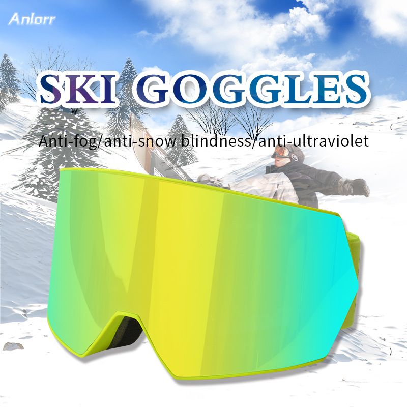 Magnetische skibril, geïntegreerde high-definition lenzen voor volwassenen, winddichte UV-bestendige bril voor sneeuwklimmen en_voghion.com