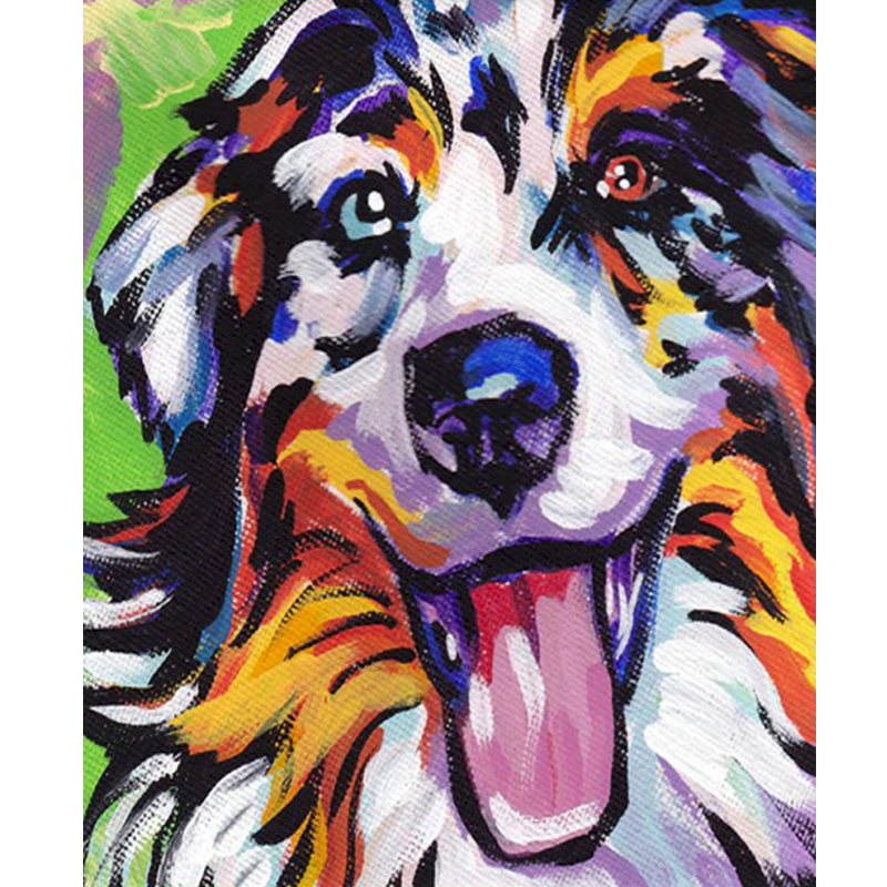 RUOPOTY apstraktno slikanje brojevima bez okvira ukrasne slike šareni pas slikanje životinja brojevima uređenje doma _voghion.com