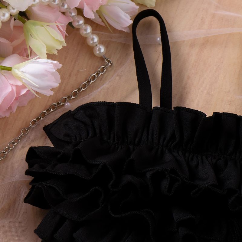 Moeder Kinderen Kleine Sling Kralen Denim Gescheurde Shorts Klein Kinderpakje_voghion.com