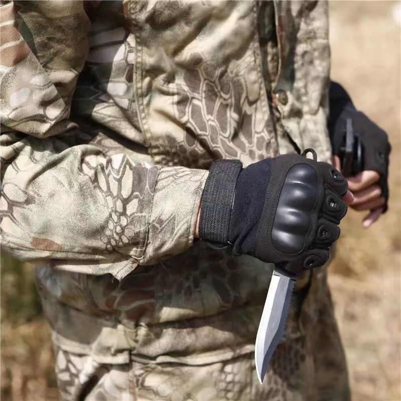 Tactical Gloves Men Anti-Slip Cut-Resistant Wear-Resistant Blackhawk Full Half Finger Self-Defense Combat Mountaineering_voghion.com