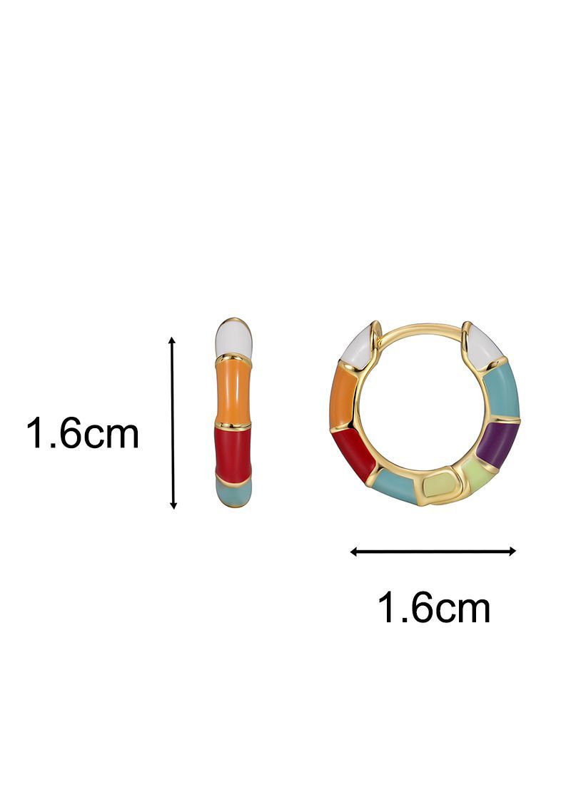 Γλυκό δροσερό σωσίβιο έγχρωμη κόλλα σκουλαρίκια γυναικεία απλή, ευέλικτη πόρπη αυτιού από χαλκό_voghion.com