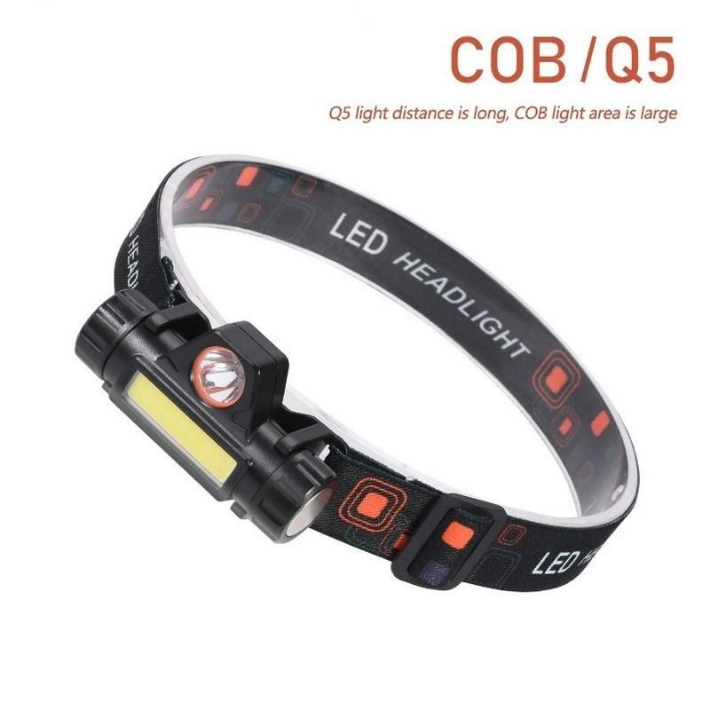 Faro da campeggio esterno ricaricabile portatile Mini COB LED Faro da pesca ricaricabile tramite USB Faro da batteria integrata LXY_voghion.com