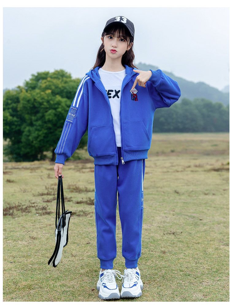 Felpa sportiva in stile occidentale per bambini, nuova primavera e autunno 2024, da bambina, da mezza a grande, set di due pezzi_voghion.com