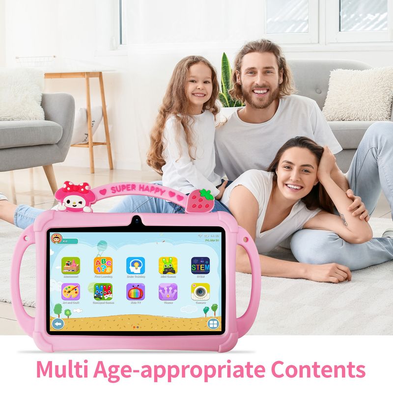 7" Kids Tablet With Protective Case - Early Learning & Entertainment, Safe & Durable_voghion.com