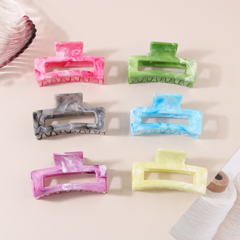 Nuova clip con motivo in marmo, clip con squalo semplice e versatile, forcina per capelli femminile sulla parte posteriore della testa, accessori per capelli_voghion.com