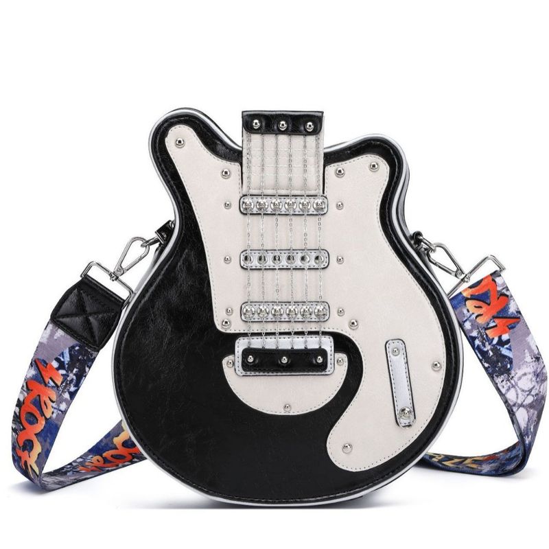 Borsa da donna creativa, unica e fatta a mano, a forma di chitarra, con tracolla singola, 2024_voghion.com