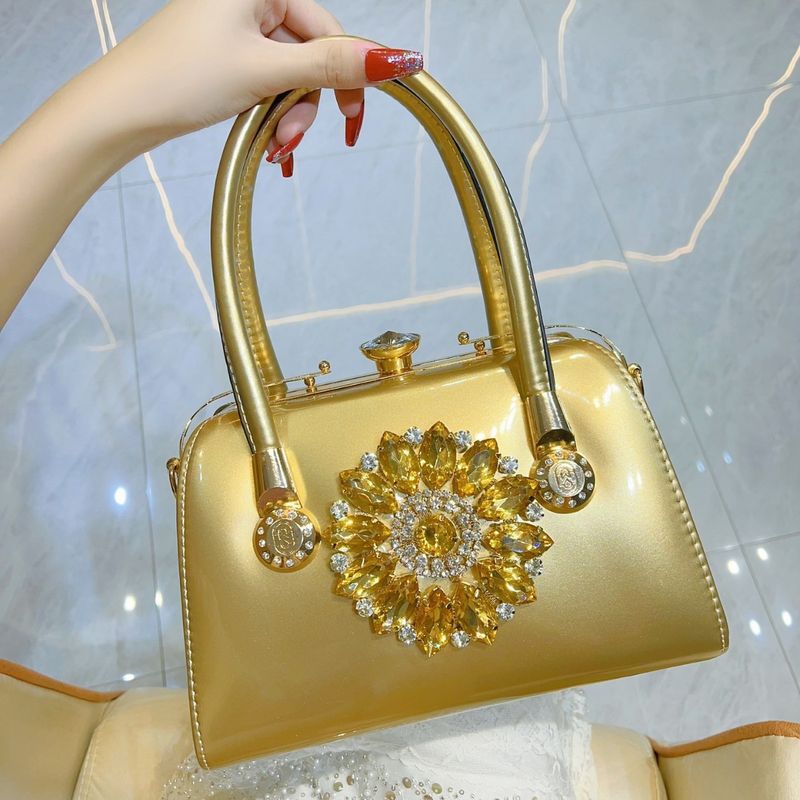 Nuova borsa a tracolla singola da donna, con intarsi di girasole e strass, per feste e serate_voghion.com