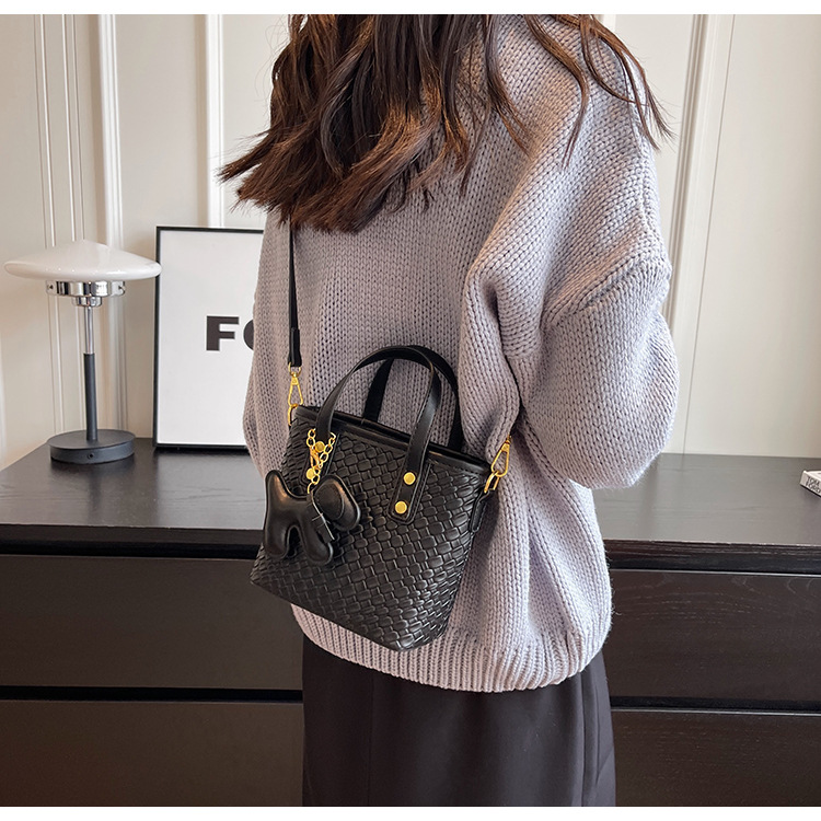 Borsa a secchiello di tendenza transfrontaliera borsa da donna alla moda semplice borsa a tracolla a tracolla borsa in tessuto trasporto di goccia in un unico pezzo_voghion.com