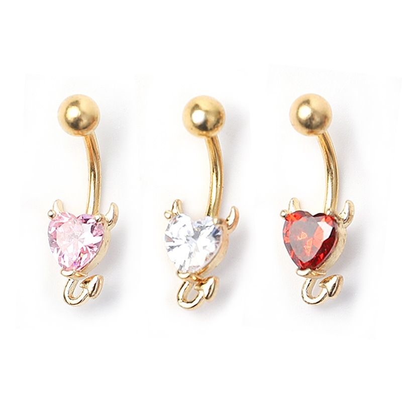 moda nuovo anello ombelico piccolo diavolo chiodo ombelico acciaio inossidabile zircone ombelico all'ingrosso gioielli puntura_voghion.com