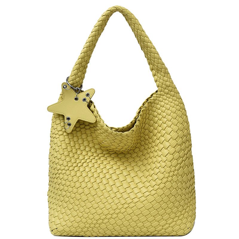 Borsa a secchiello con tracolla di alta qualità, grande capacità, intrecciata, per donna, 2025_voghion.com
