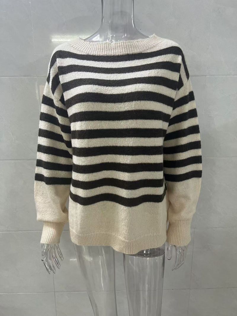 Knitted Top Women's One-word Shoulder Design Temperament Off-the-shoulder Slim-fit Sweater Women_voghion.com