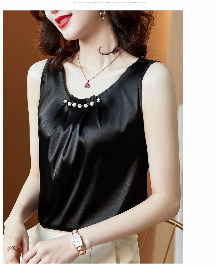 Canotta primaverile ed estiva da donna con fondo di grandi dimensioni in acetato di raso, bellissimo top senza maniche sul retro, abbigliamento esterno da donna, parte superiore grassa in mm_voghion.com