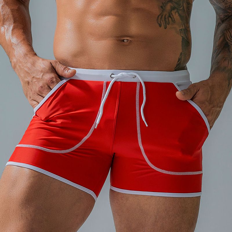 Men's New Large Pocket Nylon Swim Trunks Fashionable Close-fitting Summer Pool Beach Quick-dry Boxer Shorts_voghion.com