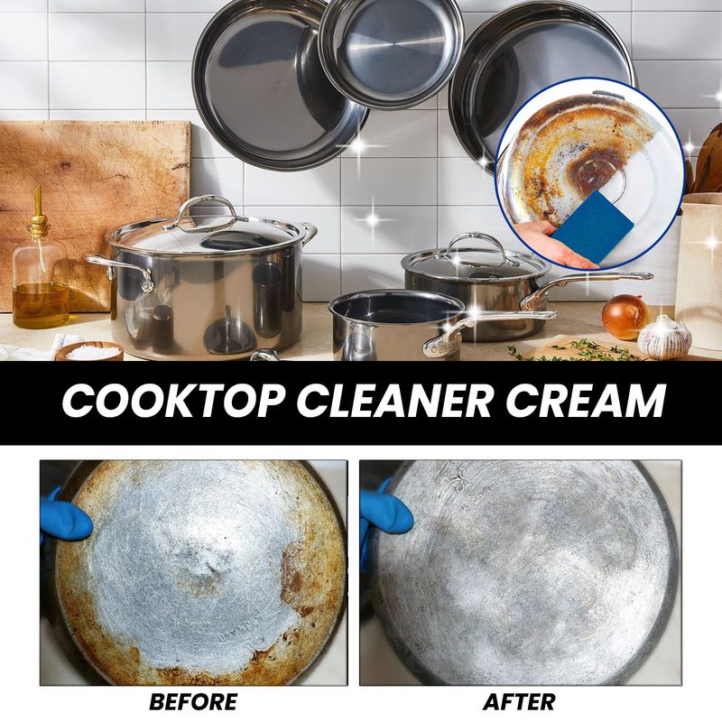 Jue-Fish Cooktop Cleaner Cream, Wash The Kitchen Stove Basin To Remove Oil Stains And Dirt To Remove Black Dirt At The Bottom Of The Pot_voghion.com