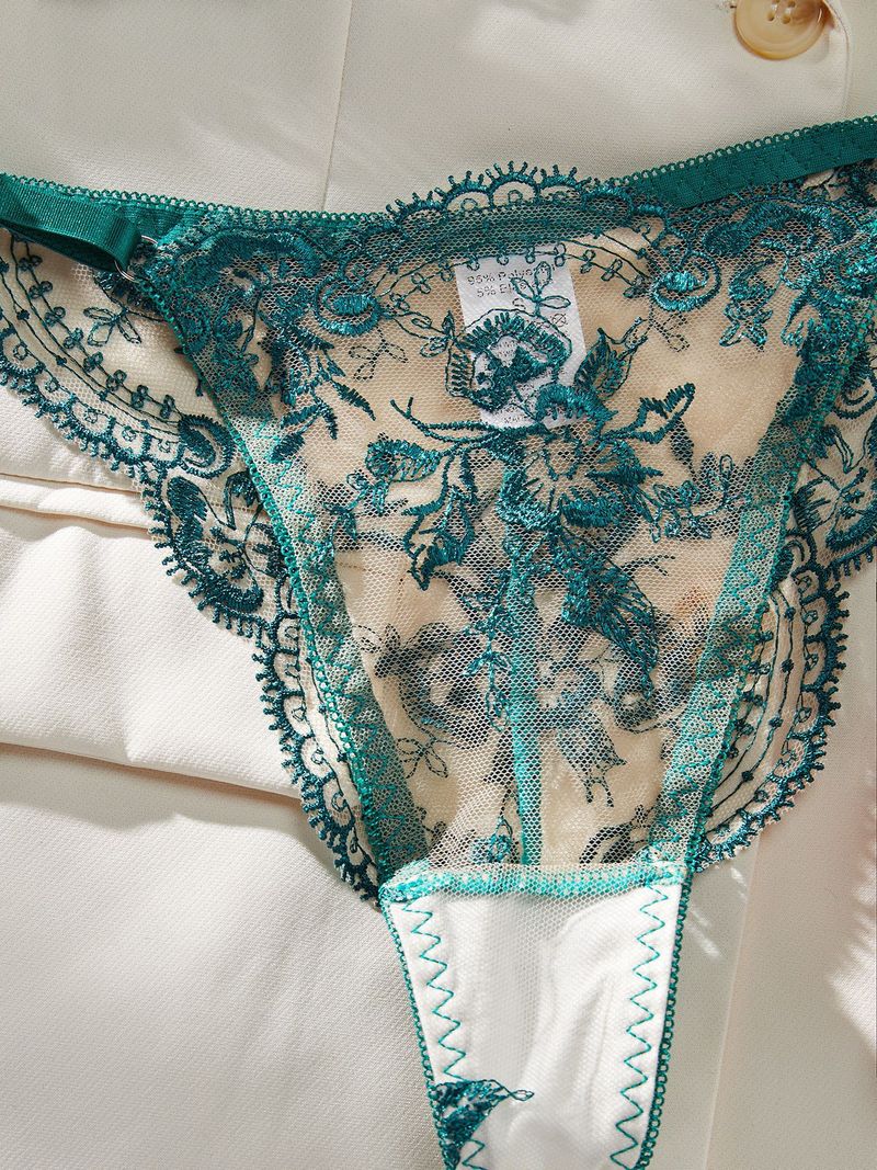 Damen Dessous Übersee Blumenstickerei Durchsichtiges Netz Sexy Bequemes Einfaches Und Elegantes Unterwäscheset_voghion.com