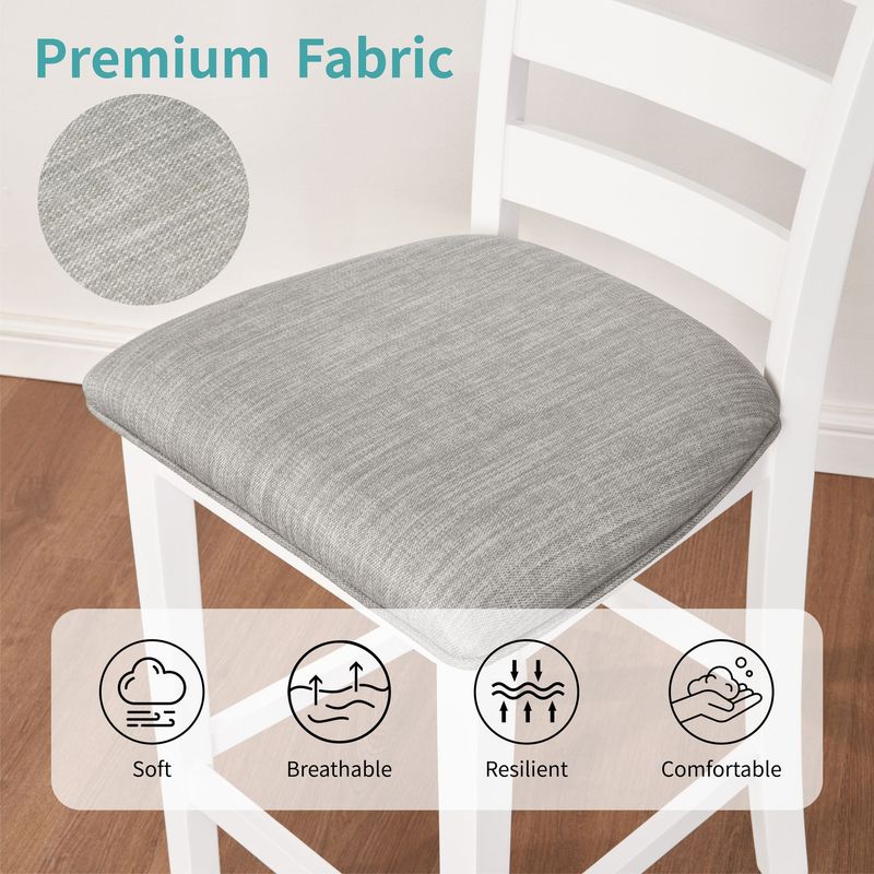 36" Modern Dining Table Set For 2 With Charging Station & 3-Tier Adjustable Storage | Space-Saving Kitchen Set With Upholstered Chairs For Small Spaces, Apartment,White_voghion.com