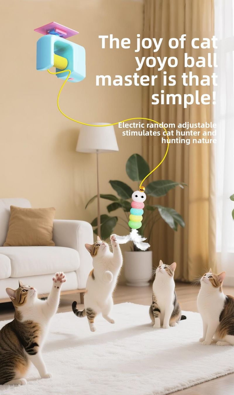 Katten Yo-Yo Elektrische Smart Deur Hangende Speelgoed Katten Speelgoed Zelfvermaak En Leuk Katten Amusement Artefact_voghion.com