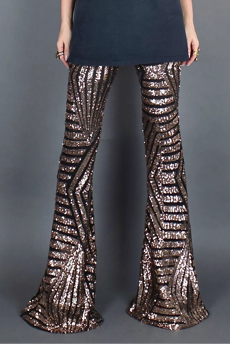 Îmbrăcăminte pentru femei Pantaloni casual cu paiete Pantaloni largi de vară Pantaloni largi cu talie înaltă_voghion.com