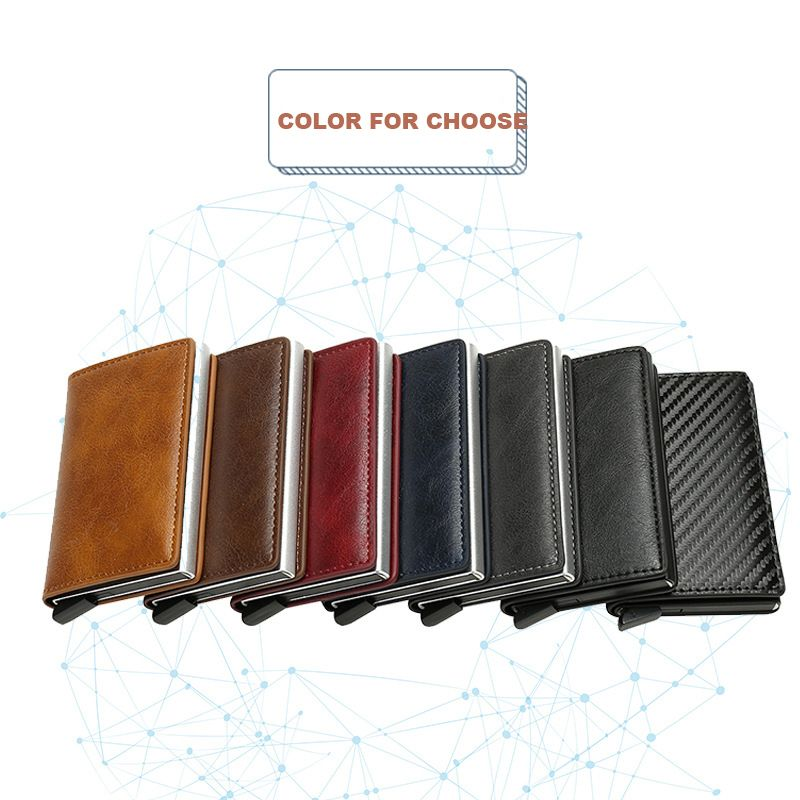 Porta carte pop-up automatizzate RFID, borse per carte di credito ultrasottili, porta carte di credito, più cassettiere, per uomini_voghion.com