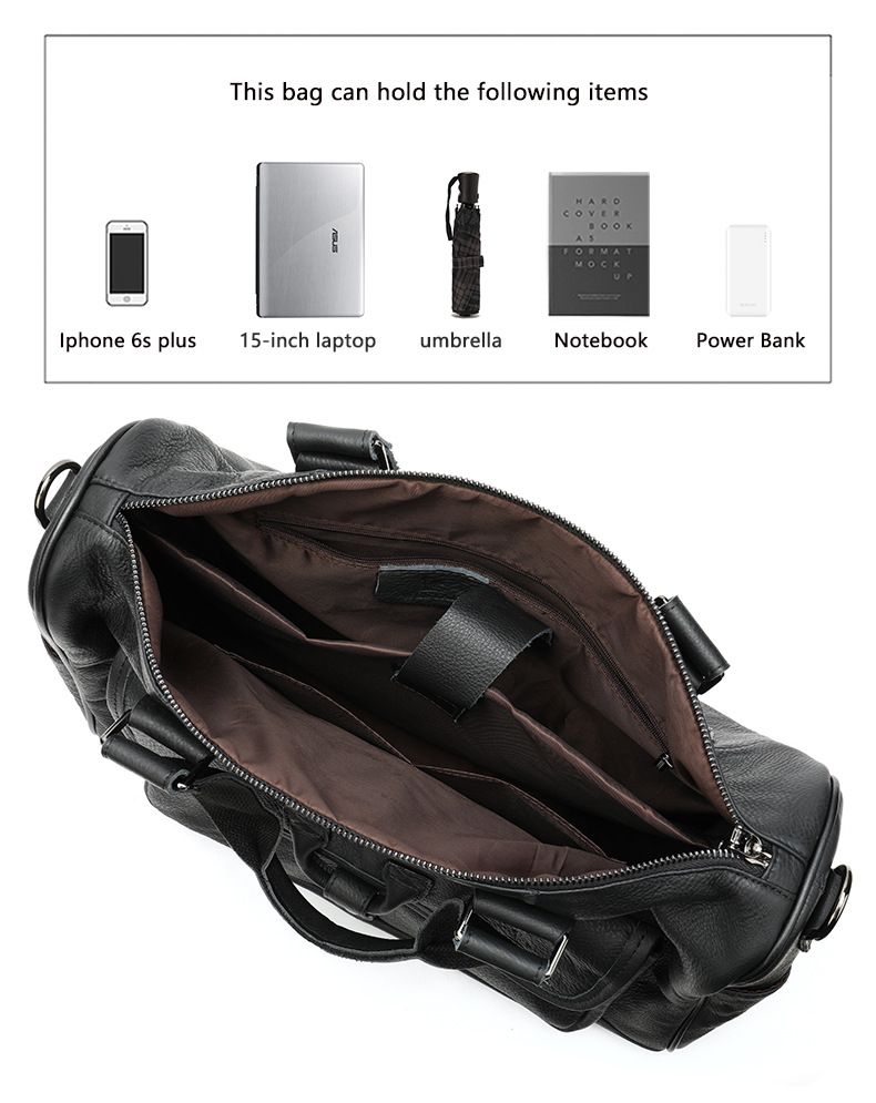 Men's Business Briefcase Genuine Leather Men's Handbag, Business Retro Style, Single-shoulder Crossbody Computer Bag, Cowhide Men's Bag_voghion.com