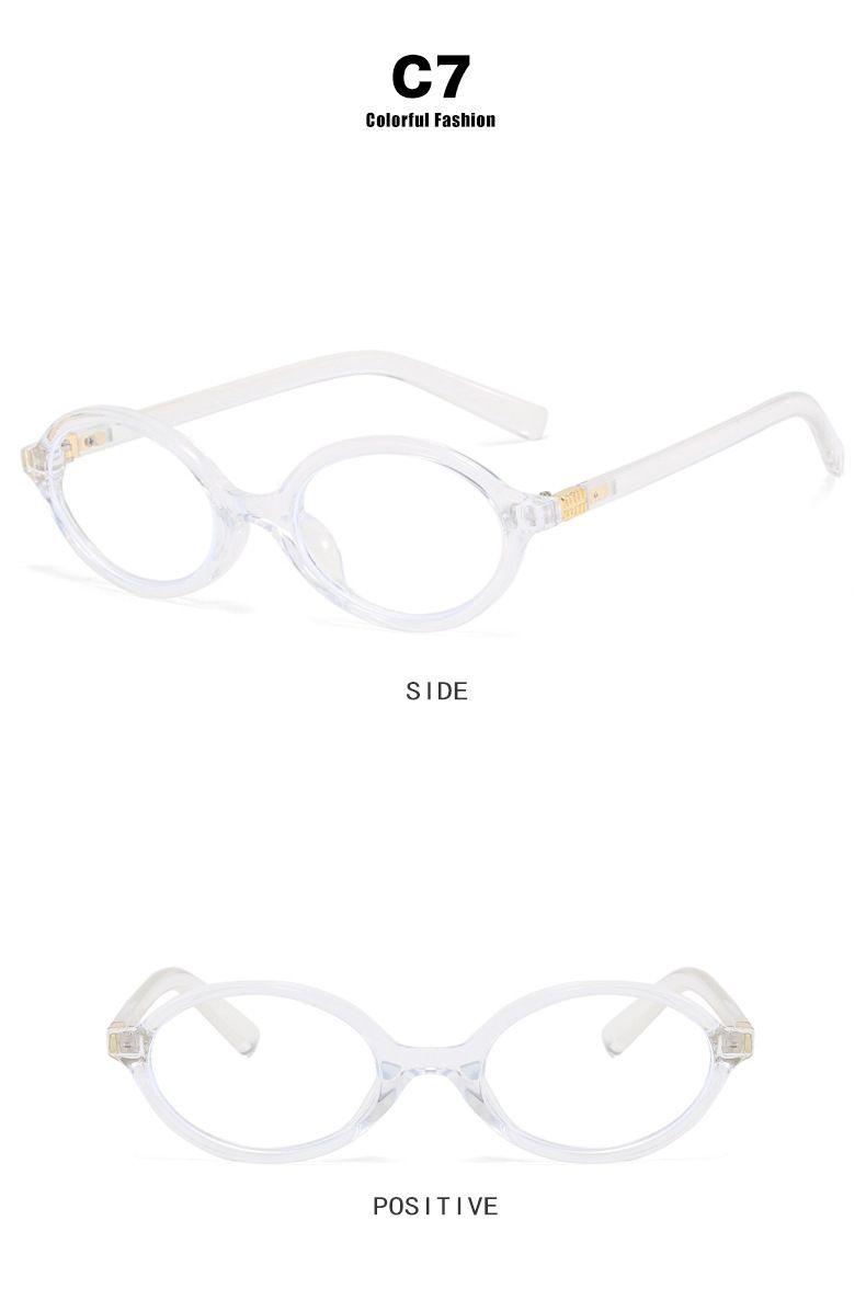 Occhiali da sole da donna coreani retrò con montatura ovale e specchio piatto di piccole dimensioni_voghion.com