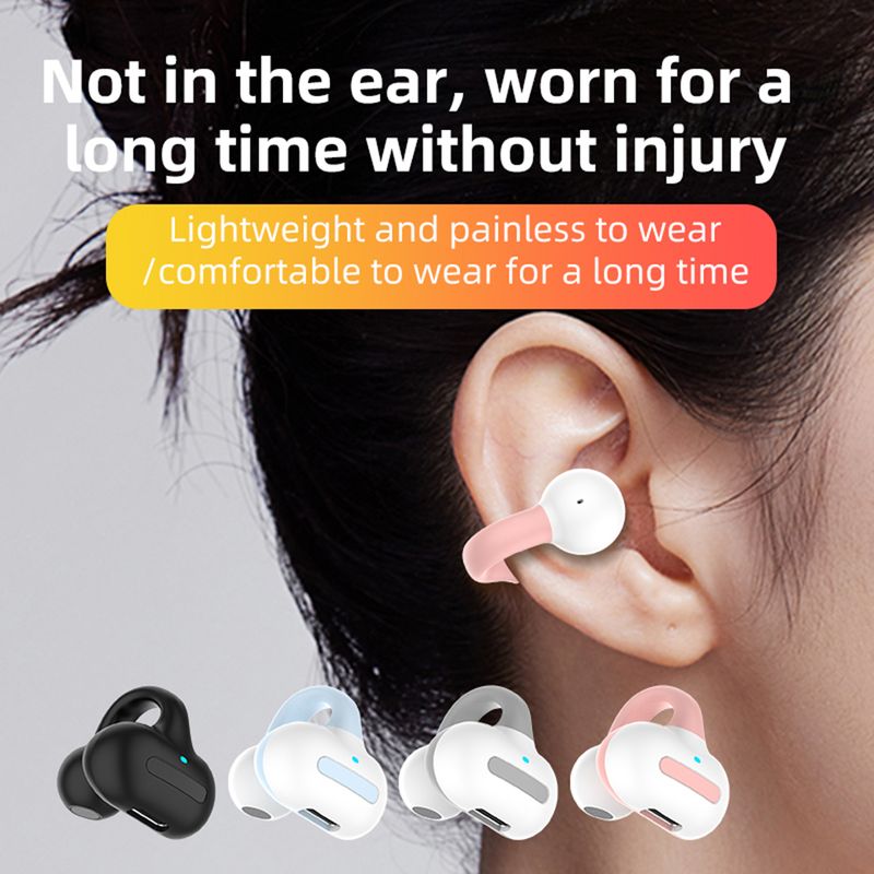 S-M8 TWS Wireless Bluetooth Headphones Bone Conduction Headset HiFi Stereo Music Ear Clip on Ear Earring Sports Earbuds With Mic_voghion.com