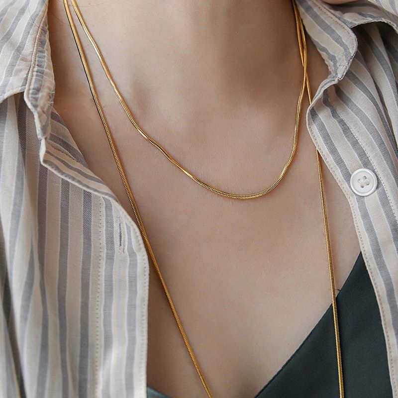 Collana con catena in argento sterling S925, con serpente e osso, leggera, di lusso, da donna, alla moda, con catena italiana_voghion.com