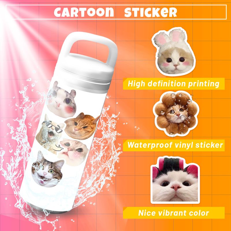 Stationery Sticker cat stickers net red cat expression bag graffiti stickers cute funny funny cat head_voghion.com