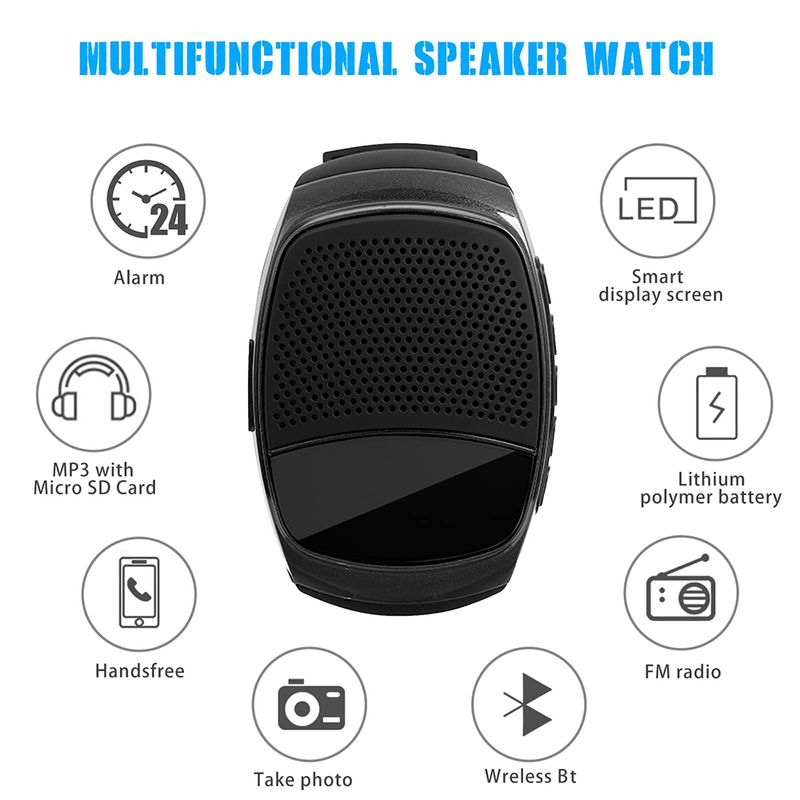 B90 Running Wrist Hand Buetooth Watch Portable Loudly Speaker Sports Music FM Radio Support 8GB 16GB TF Memory Card_voghion.com