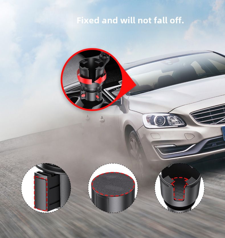 Porte-gobelet de voiture transfrontalier Extender porte-gobelet d'eau de voiture porte-gobelet d'eau support de boisson multifonctionnel support de stockage support de téléphone portable_voghion.com